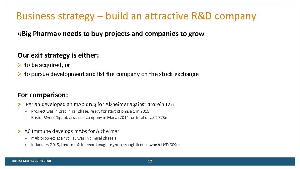 Business strategy – build an attractive R&D company «Big Pharma» needs to buy projects