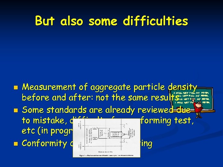 But also some difficulties n n n Measurement of aggregate particle density before and