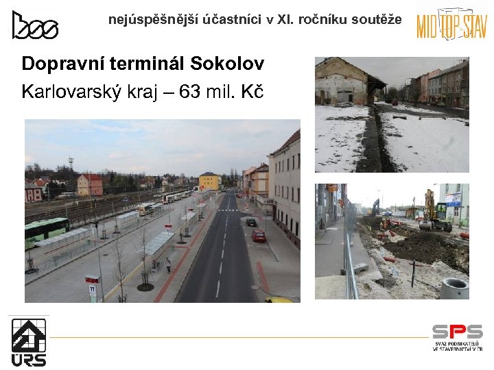 nejúspěšnější účastníci v XI. ročníku soutěže Dopravní terminál Sokolov Karlovarský kraj – 63 mil.