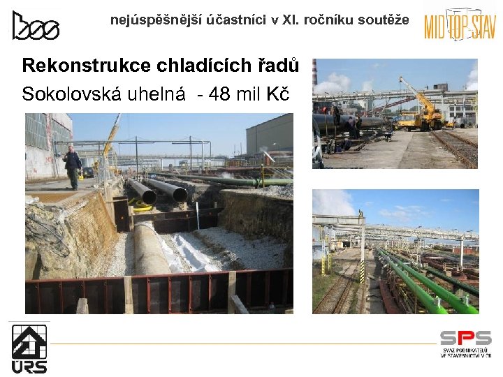 nejúspěšnější účastníci v XI. ročníku soutěže Rekonstrukce chladících řadů Sokolovská uhelná - 48 mil
