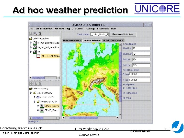 Ad hoc weather prediction Forschungszentrum Jülich in der Helmholtz-Gemeinschaft HPN Workshop via AG Source