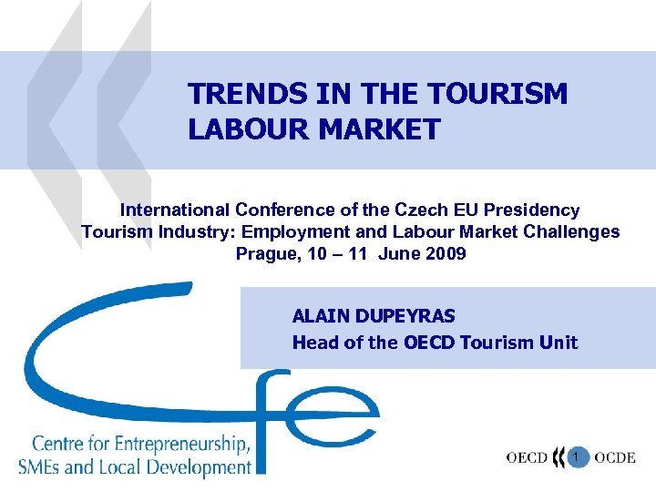 TRENDS IN THE TOURISM LABOUR MARKET International Conference of the Czech EU Presidency Tourism