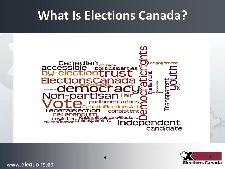 What Is Elections Canada? 4 www. elections. ca 4 