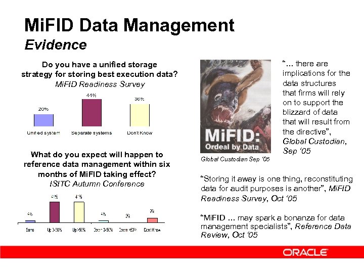 Mi. FID Data Management Evidence “… there are implications for the data structures that