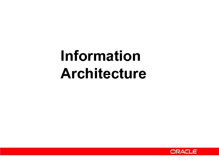 Information Architecture 