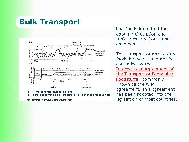 Bulk Transport Loading is important for good air circulation and rapid recovery from door