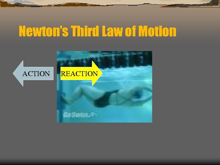 Newton’s Third Law of Motion ACTION REACTION 