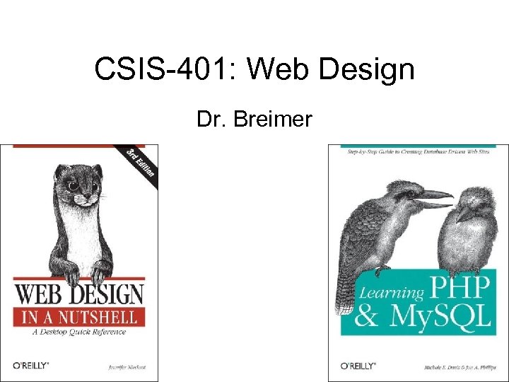 CSIS-401: Web Design Dr. Breimer 