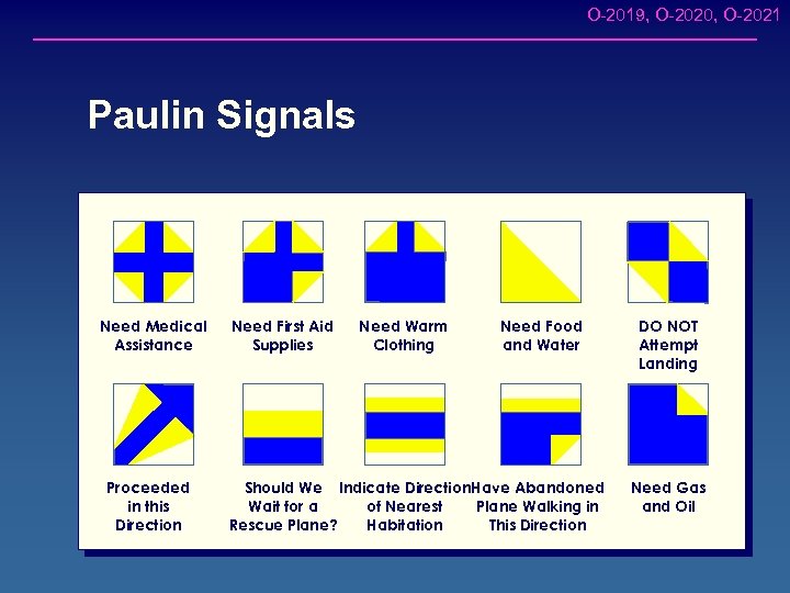 O-2019, O-2020, O-2021 Paulin Signals Need Medical Assistance Proceeded in this Direction Need First