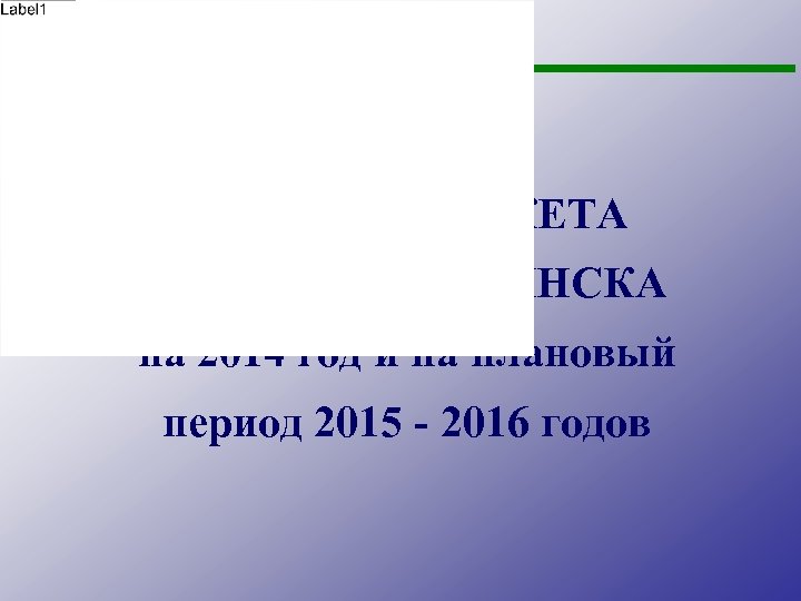 Администрация города Челябинска КОМИТЕТ ФИНАНСОВ ПРОЕКТ БЮДЖЕТА ГОРОДА ЧЕЛЯБИНСКА на 2014 год и на
