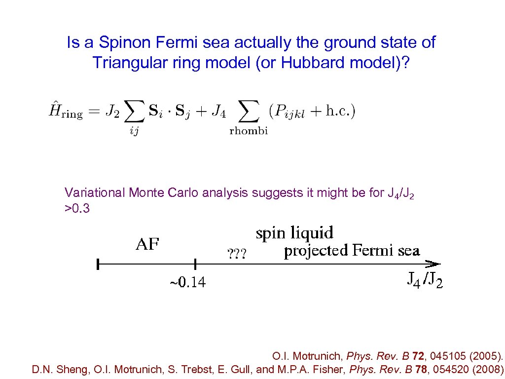 Is a Spinon Fermi sea actually the ground state of Triangular ring model (or