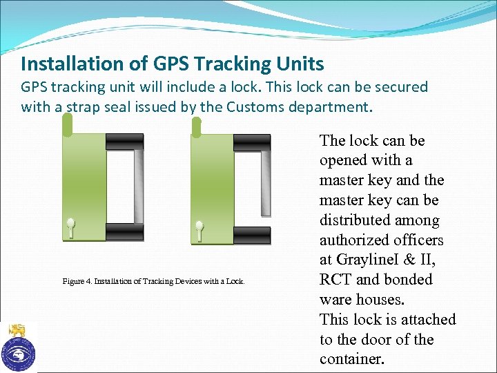 Installation of GPS Tracking Units GPS tracking unit will include a lock. This lock