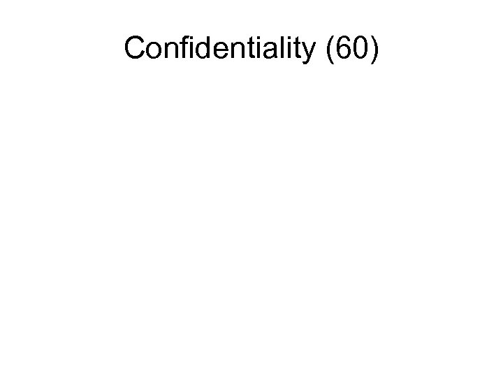 Confidentiality (60) 