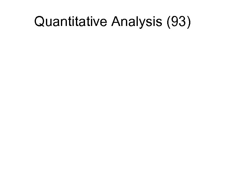 Quantitative Analysis (93) 