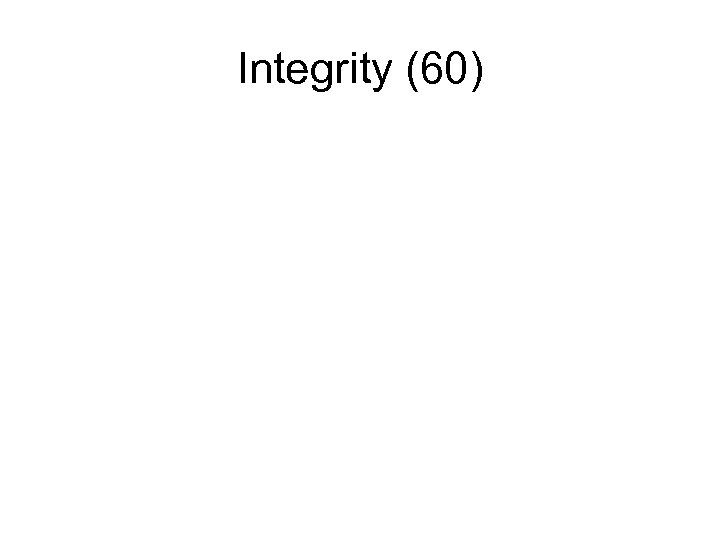 Integrity (60) 