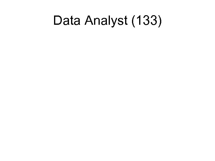 Data Analyst (133) 