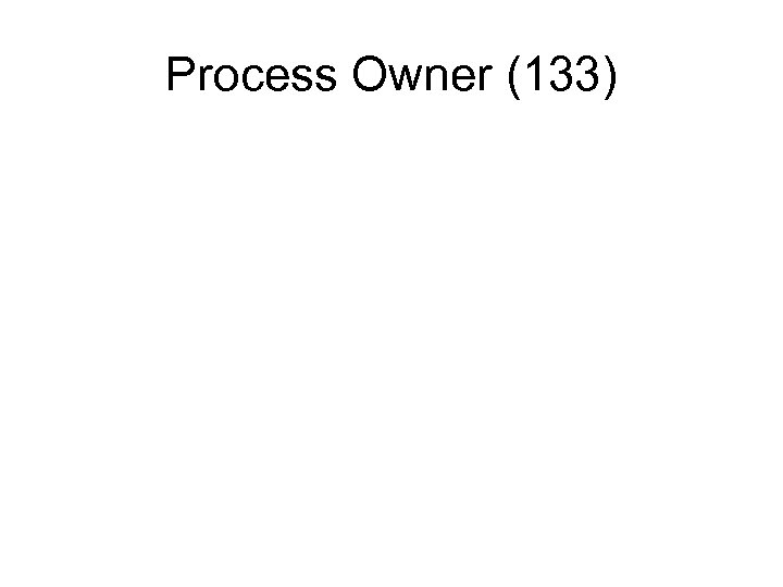 Process Owner (133) 