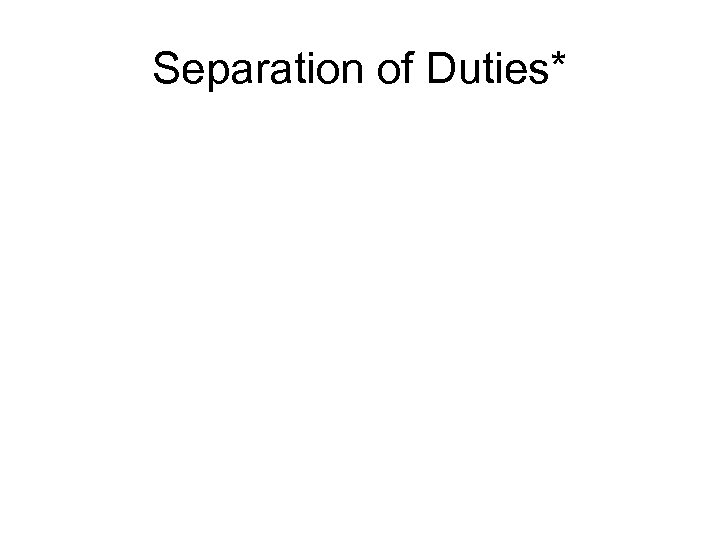 Separation of Duties* 