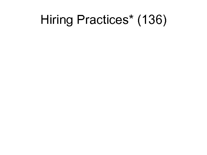 Hiring Practices* (136) 