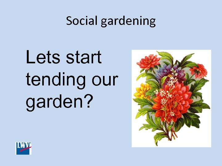 Social gardening Lets start tending our garden? 