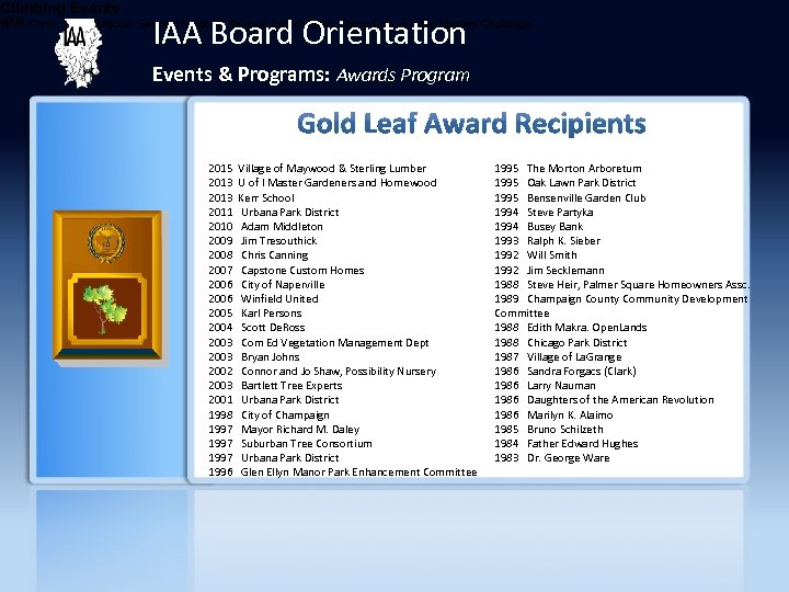 Climbing Events IAA Board Orientation 2009 Work Climb, Aerial Rescue, Secured Footlock, Belayed Speed