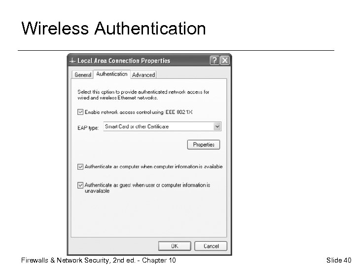 Wireless Authentication Firewalls & Network Security, 2 nd ed. - Chapter 10 Slide 40