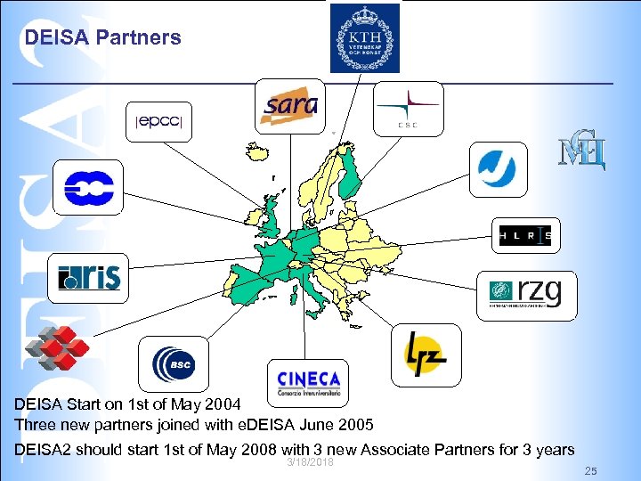 DEISA Partners DEISA Start on 1 st of May 2004 Three new partners joined