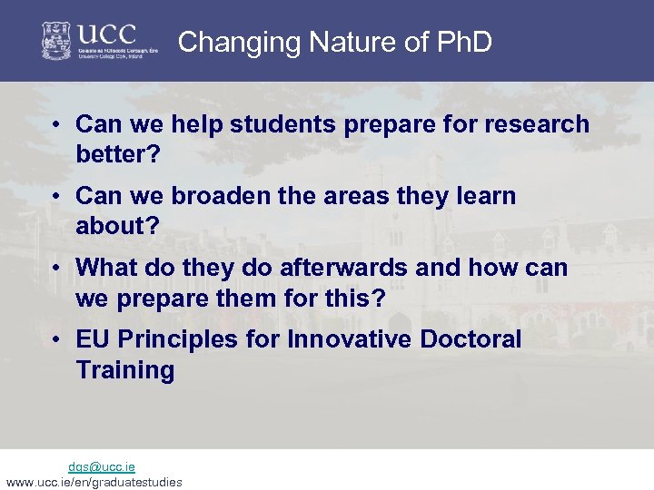 Changing Nature of Ph. D • Can we help students prepare for research better?
