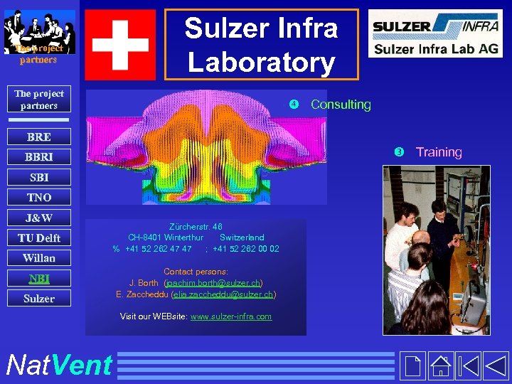 The project partners Sulzer Infra Laboratory The project partners Consulting BRE Training BBRI SBI