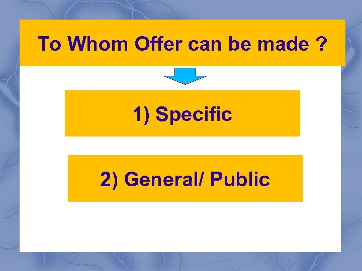 To Whom Offer can be made ? 1) Specific 2) General/ Public 