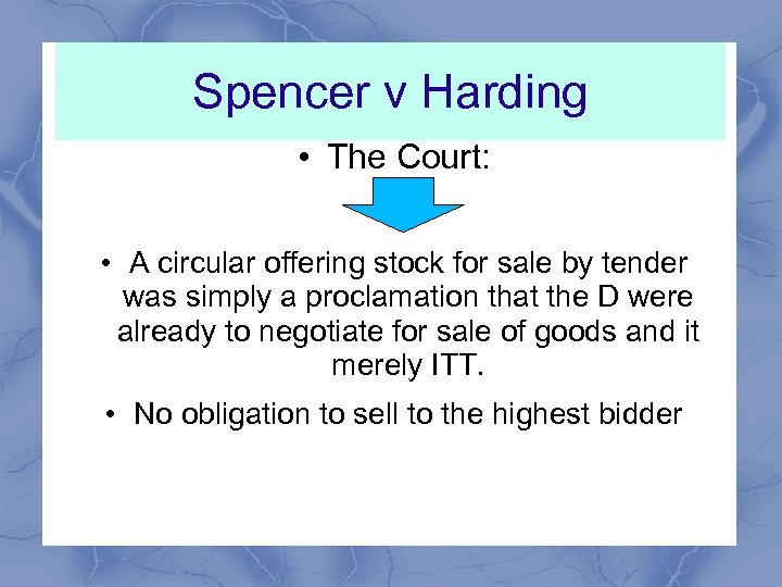 Spencer v Harding • The Court: • A circular offering stock for sale by