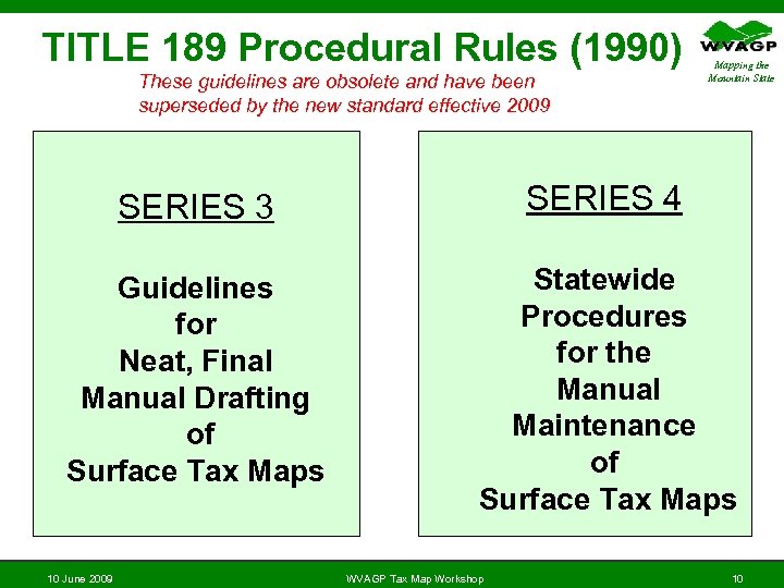 TITLE 189 Procedural Rules (1990) These guidelines are obsolete and have been superseded by