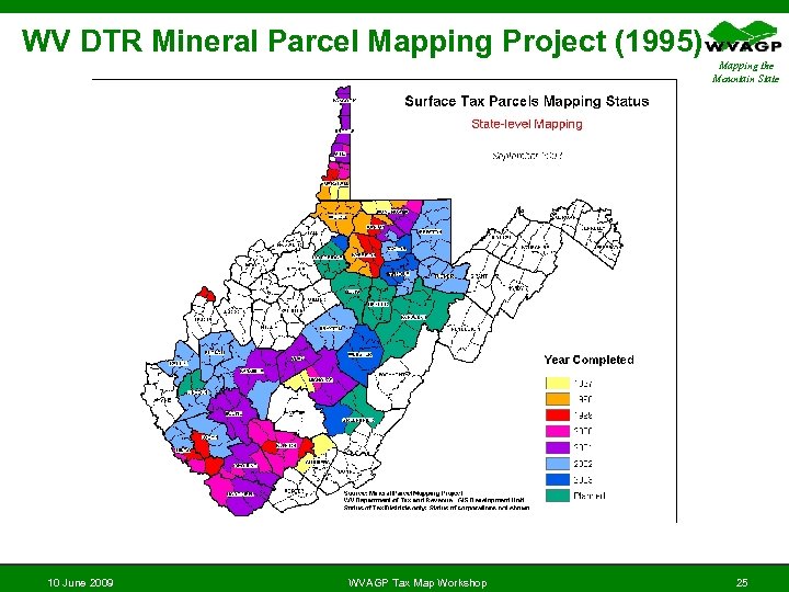 WV DTR Mineral Parcel Mapping Project (1995) Mapping the Mountain State 10 June 2009