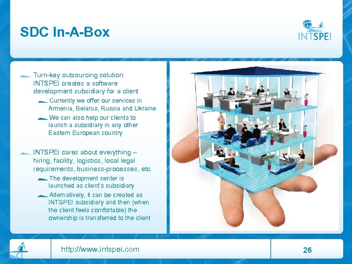 SDC In-A-Box Turn-key outsourcing solution: INTSPEI creates a software development subsidiary for a client