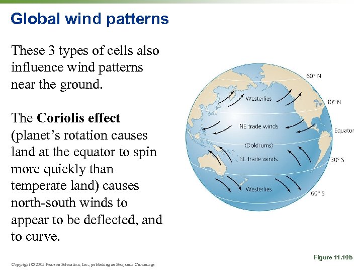 Global wind patterns These 3 types of cells also influence wind patterns near the