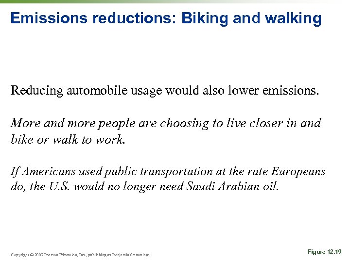 Emissions reductions: Biking and walking Reducing automobile usage would also lower emissions. More and