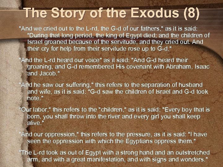 The Story of the Exodus (8) 