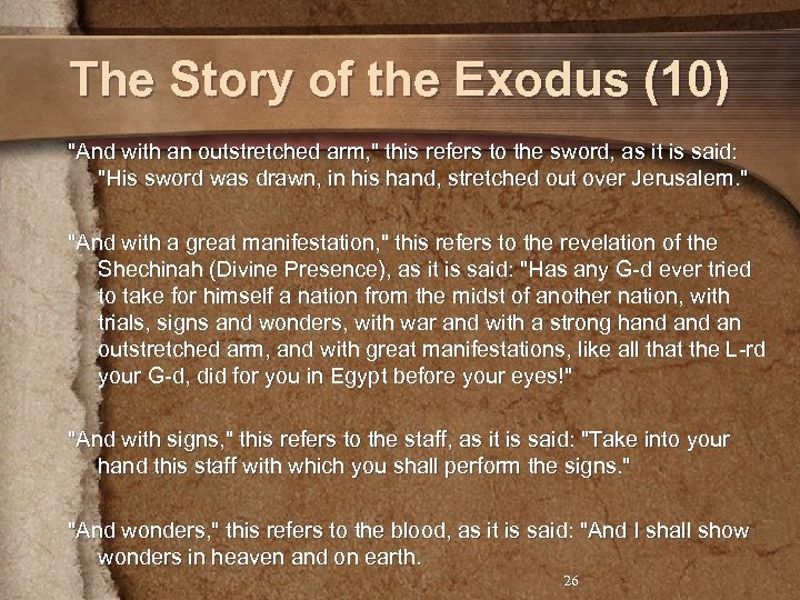 The Story of the Exodus (10) 