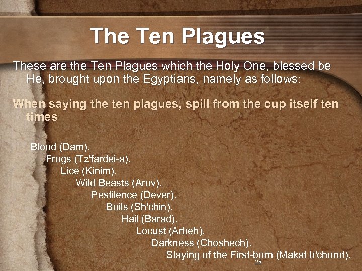 The Ten Plagues These are the Ten Plagues which the Holy One, blessed be