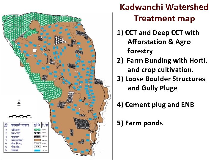 Kadwanchi Watershed Treatment map 1) CCT and Deep CCT with Afforstation & Agro forestry