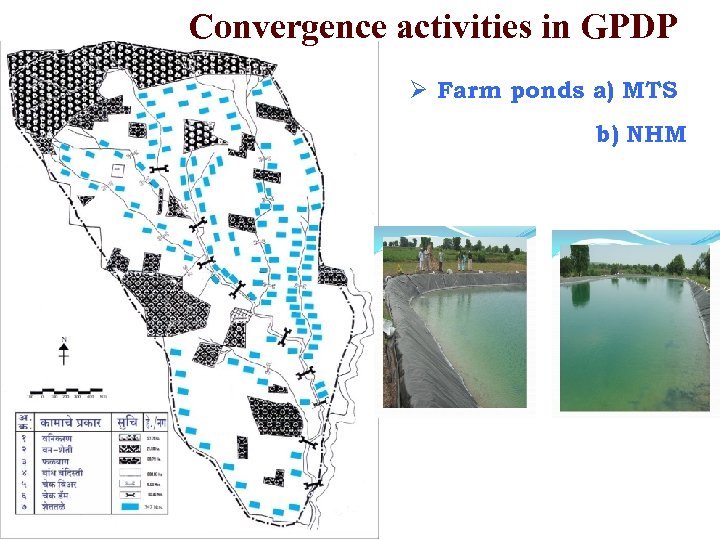 Convergence activities in GPDP Ø Farm ponds a) MTS b) NHM 