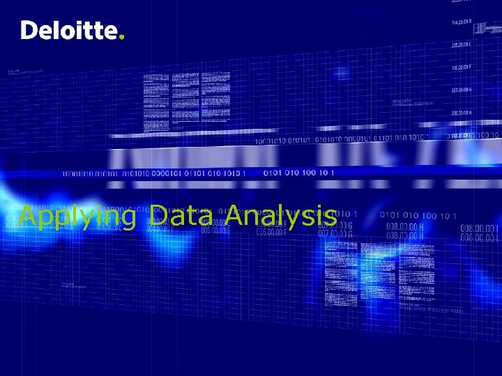 Applying Data Analysis 