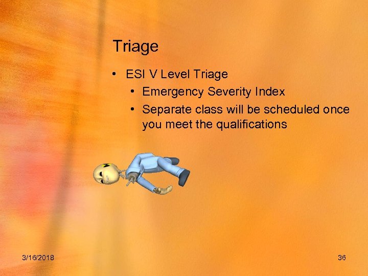 Triage • ESI V Level Triage • Emergency Severity Index • Separate class will