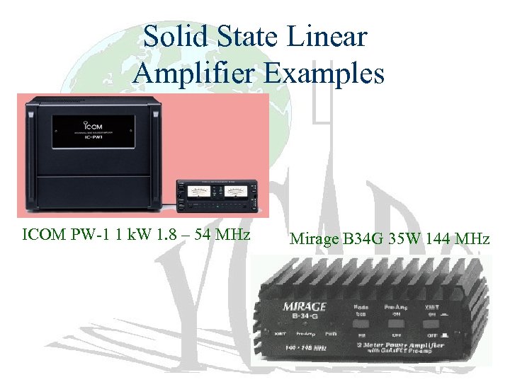 Solid State Linear Amplifier Examples ICOM PW-1 1 k. W 1. 8 – 54