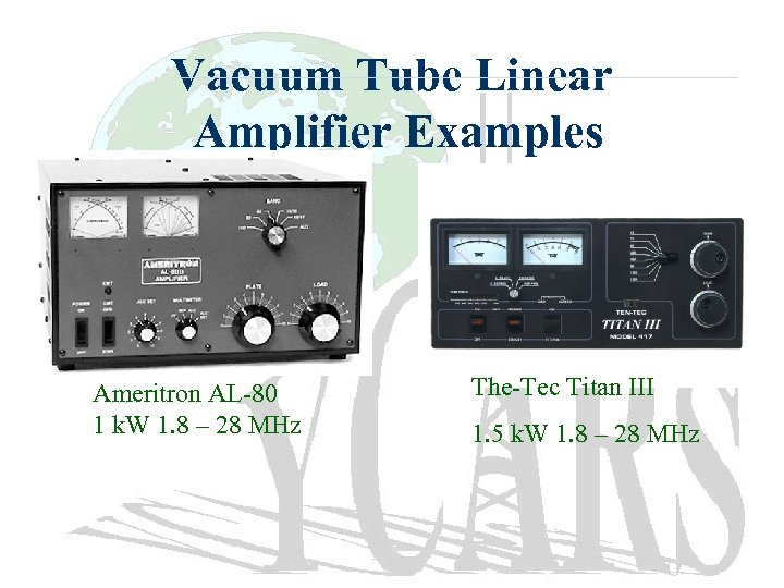 Vacuum Tube Linear Amplifier Examples Ameritron AL-80 1 k. W 1. 8 – 28