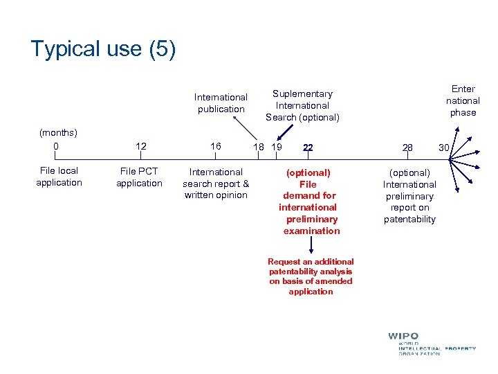 Typical use (5) International publication (months) 0 12 16 File local application File PCT