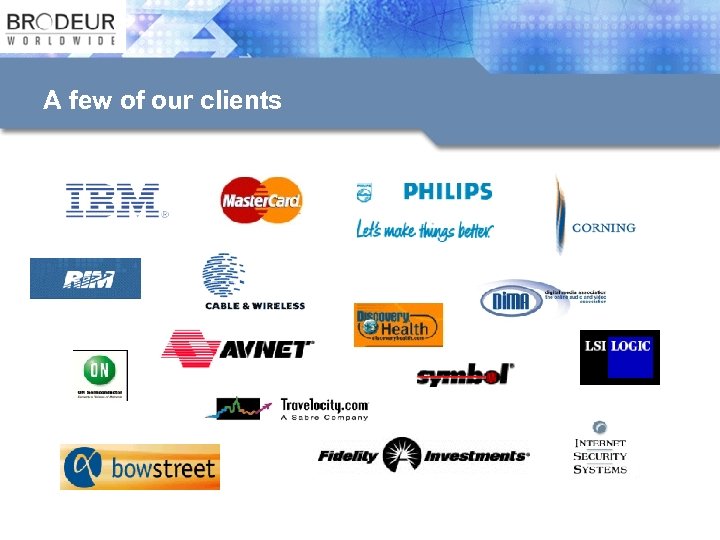 A few of our clients 