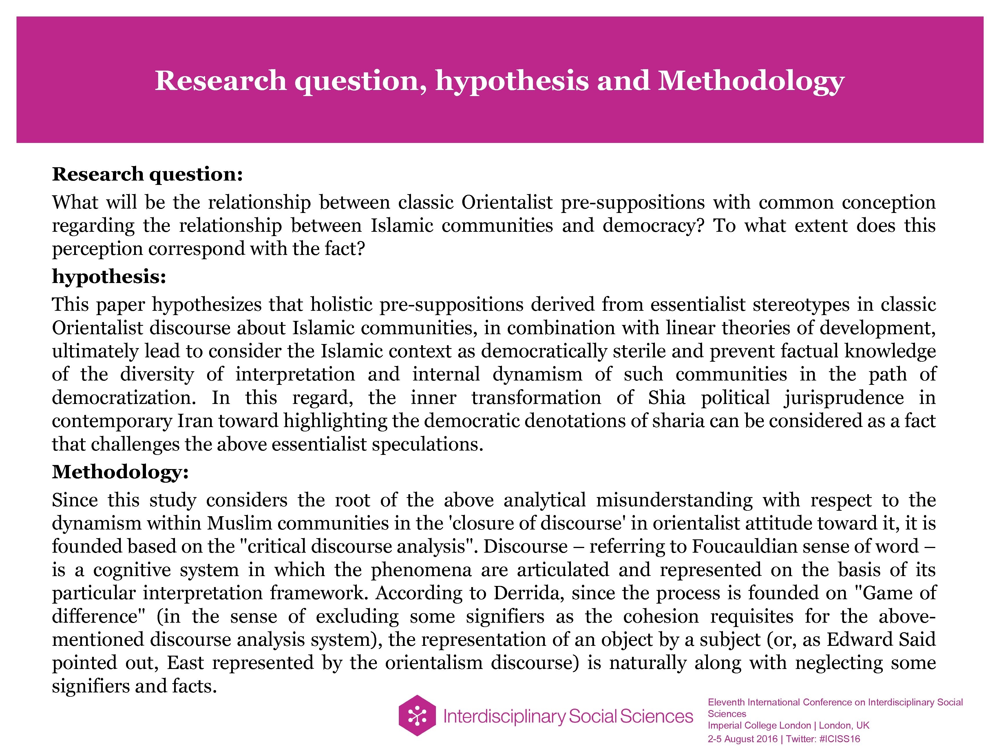 Research question, hypothesis and Methodology Research question: What will be the relationship between classic