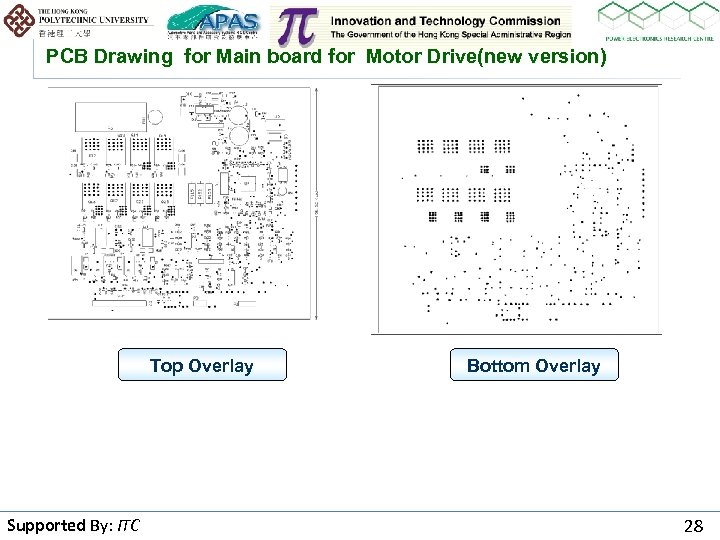PCB Drawing for Main board for Motor Drive(new version) Top Overlay Supported By: ITC