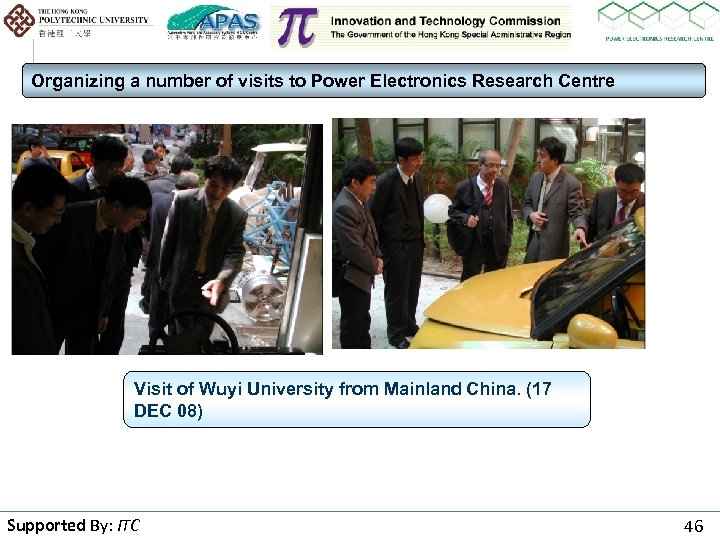 Organizing a number of visits to Power Electronics Research Centre Visit of Wuyi University